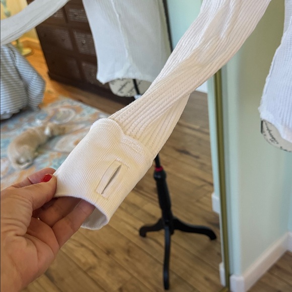 We The Free White Long Sleeve Waffle Knit Top - Picture 5 of 6